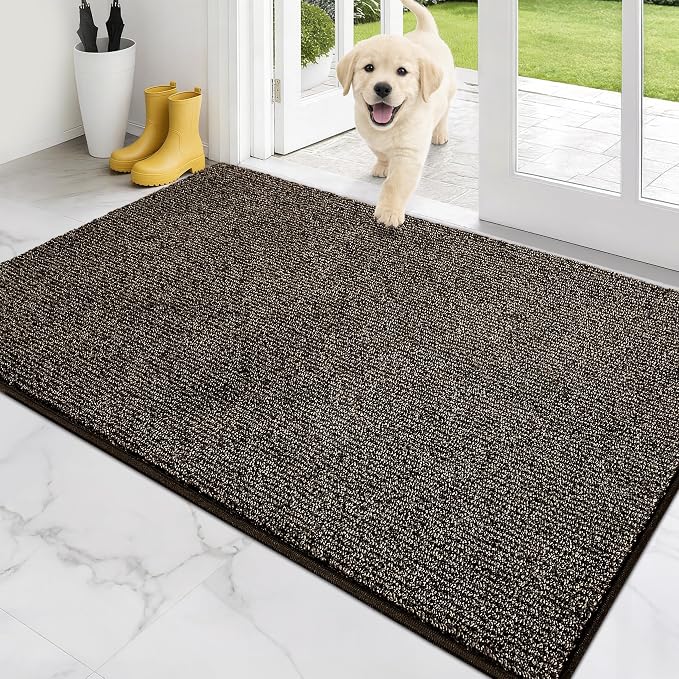 PURRUGS Dirt Trapping Door Mat 34" x 59", Non-Slip Machine Washable Entry Rug