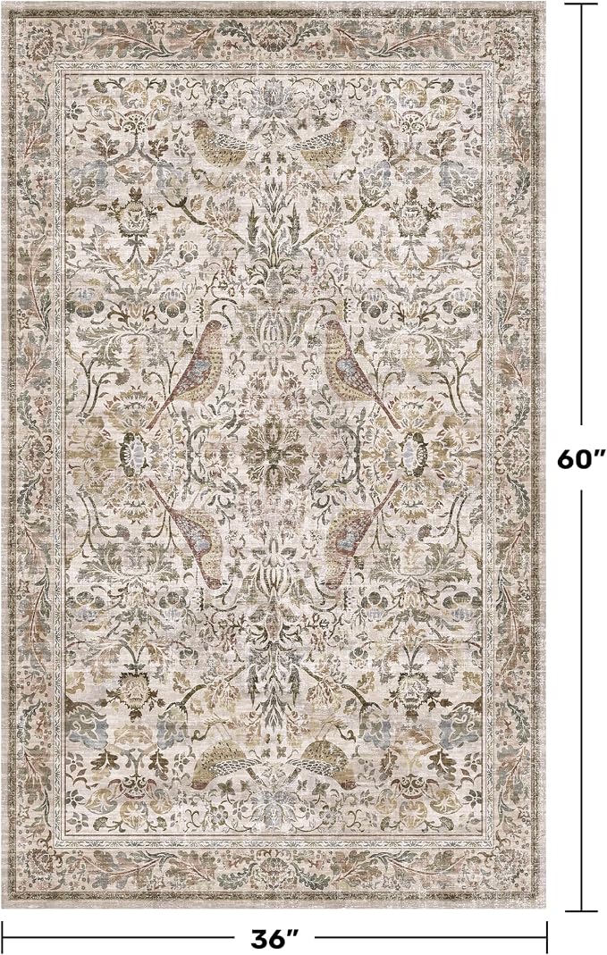 Washable 3x5 Moss Large Entryway Rugs