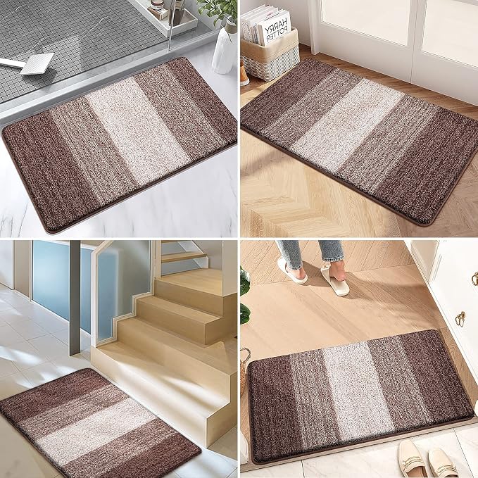 Kitinjoy Indoor Outdoor Door Mat, 48x30 Non-Slip Absorbent Dirt Trapper