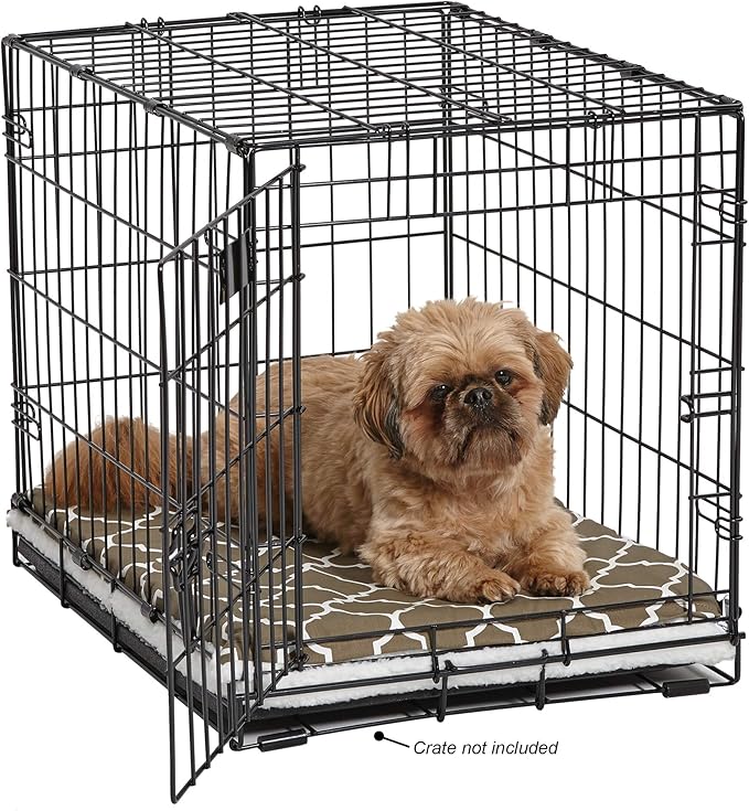 Midwest Homes for Pets 24" Brown Geo/Fleece Reversible Crate Pad - Defender Mat, Model: 027773022084