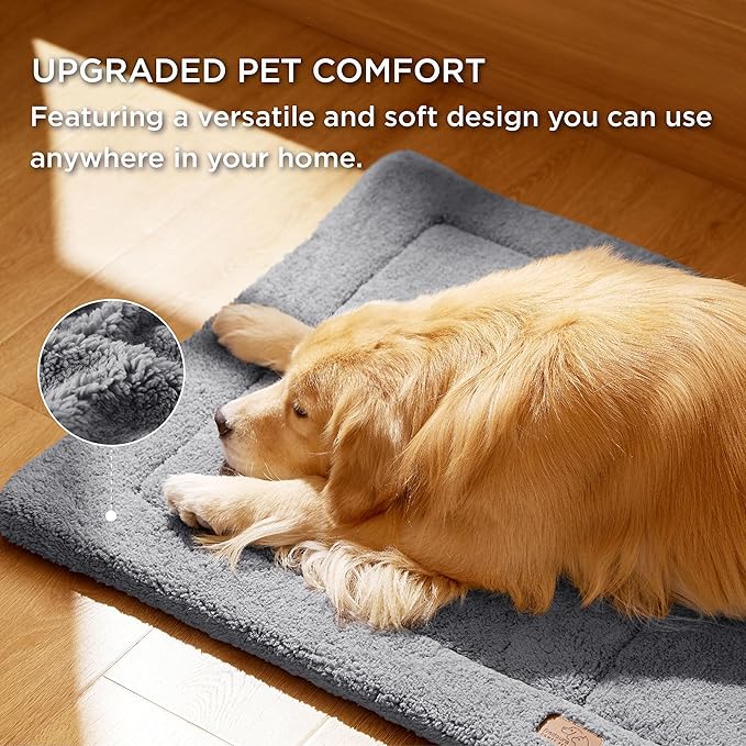 Bedsure Washable Dog Crate Bed for Medium Dogs, Soft Foam Floor Pet Mat, Versatile Lightweight Pet Crate Pad for Kennel