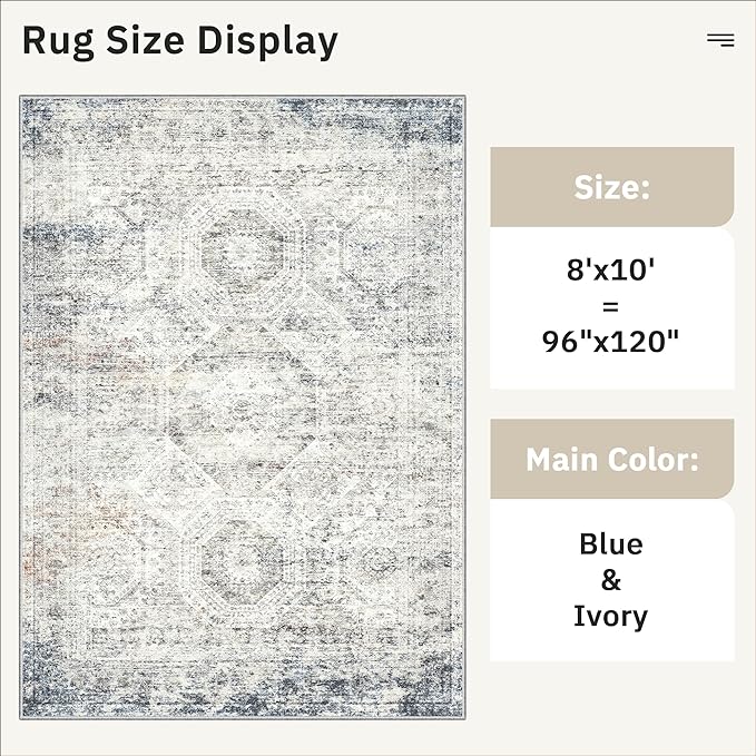 Soalmost Washable Area Rug 8x10, Large Soft Rugs