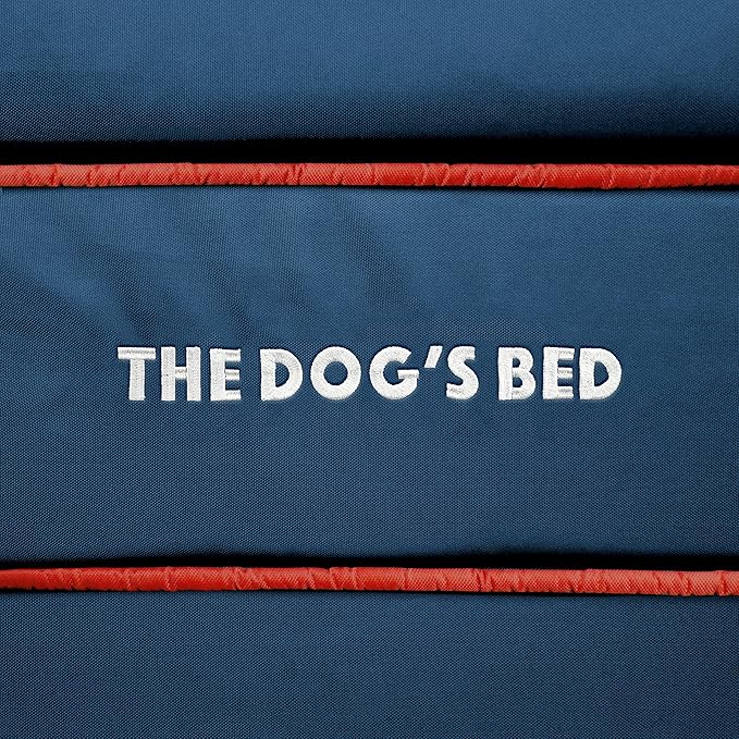 The Dog’s Bed, Medium Blue Oxford with Red Trim USA Flag Dog Bed with Central Flag 30x23.5, Memory Foam, Pain Relief, Post Surgery, Waterproof Washable Cover Cover, Veterinary Approved