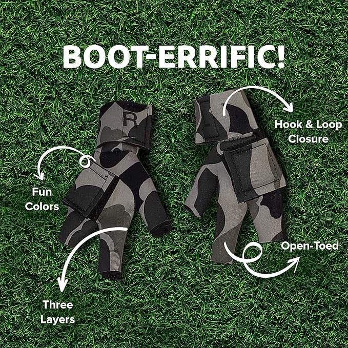 Chicken Shoes for Injured Feet – Protective Neoprene Footwear for Chicken, Open-Toe Design for Bumblefoot Relief, Made in USA - Large, 4" Max. Inside Width, Gray Camouflage