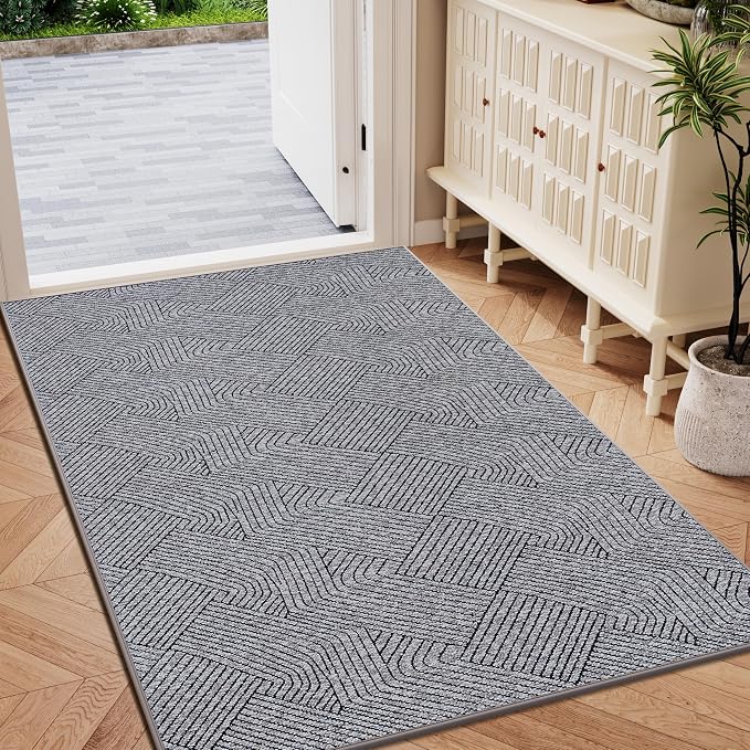 Indoor Door Mat 36"x59" Large, Low-Profile Welcome Front Door Mat Indoor