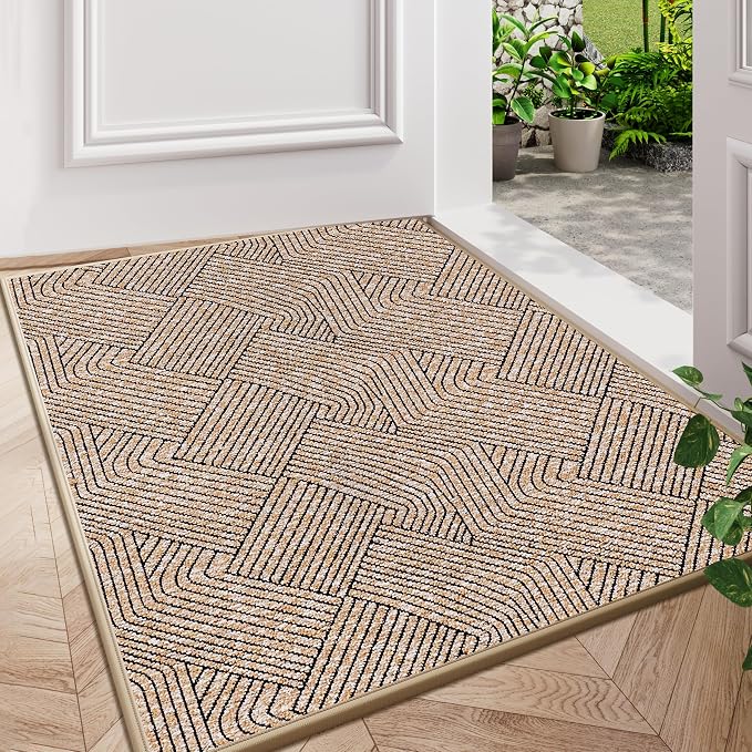 Indoor Door Mat 17"x30", Low-Profile Thin Welcome Front Door Mat Indoor Entrance