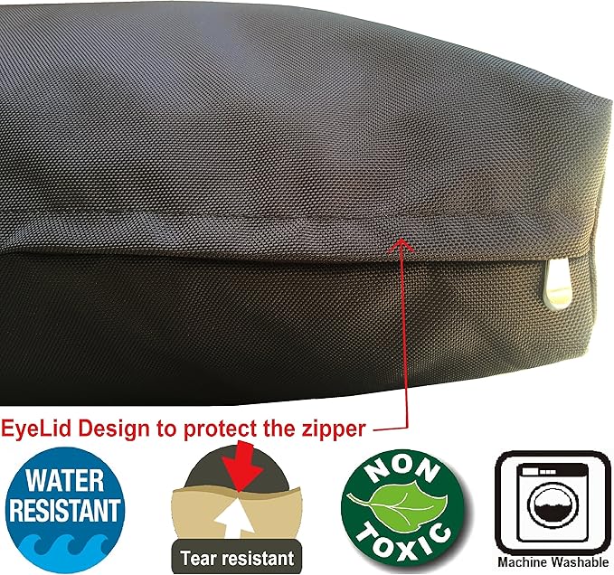 Dogbed4less Large Memory Foam Dog Bed Pillow with Orthopedic Comfort, Waterproof Liner and Heavy Duty 1680 Nylon Cover 41X27 Inches, Seal Brown
