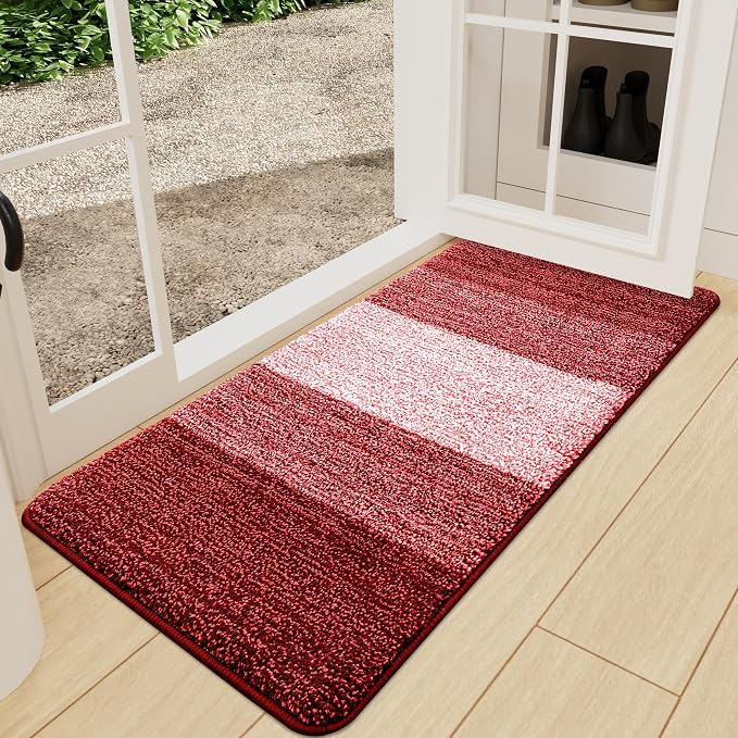 Kitinjoy Indoor Outdoor Door Mat, 71x24 Non-Slip Absorbent Dirt Trapper