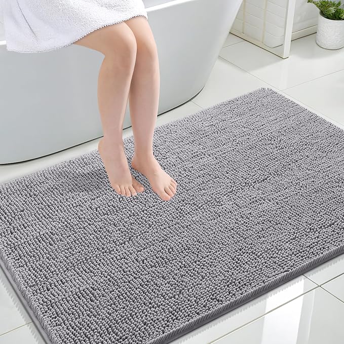 OLANLY Large Bathroom Rugs 47x32, Extra Soft Absorbent Chenille Bath Rugs