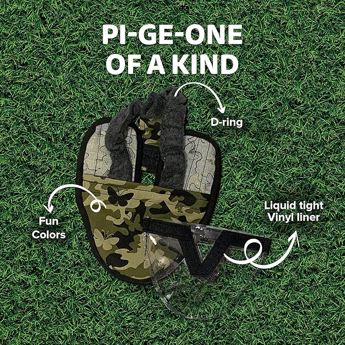 Hen Holster Wrap-Around Bird Diaper & Harness for Larger Pigeons, Small Breed - with Removable Liner, Adjustable Fit for Outdoor Adventures & Indoor Use, Easy to wear - Butterfly Camo, XS