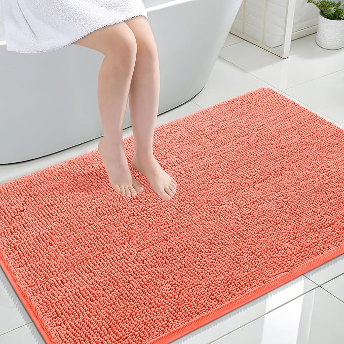 OLANLY Large Bathroom Rugs 47x32, Extra Soft Absorbent Chenille Bath Rugs