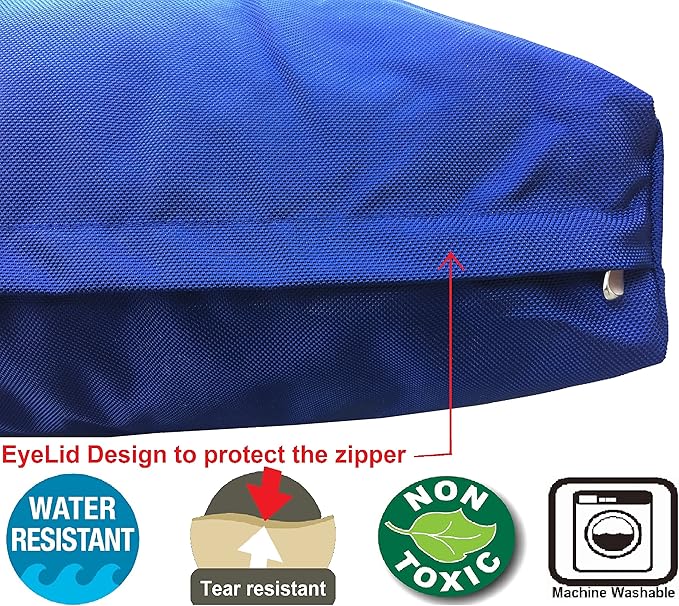 Dogbed4less Memory Foam Dog Bed for Medium to Large Dogs with Orthopedic Comfort, Waterproof Liner and Heavy Duty Nylon Cover 47X29 Pillow, Navy Blue