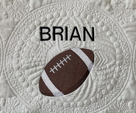 Personalized Baby Blanket Quilt | Monogrammed Blankets for Boys and Girls | Embroidered Baby Gifts | Football